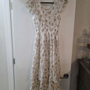 Floral Ruffle Sleeve Maxi Dress